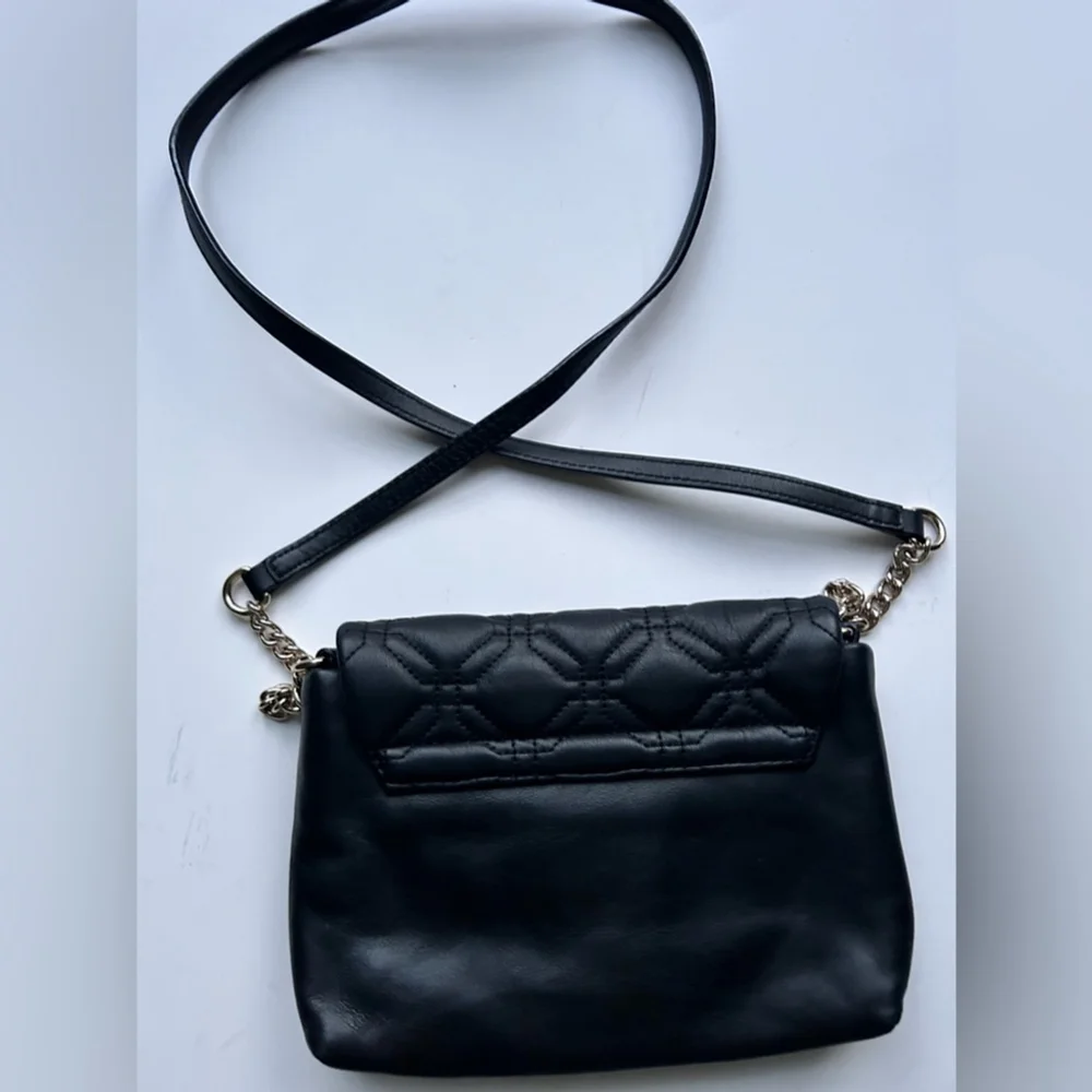 Kate Spade Astor Court Naomi Quilted Crossbody Bag chain purse black leather